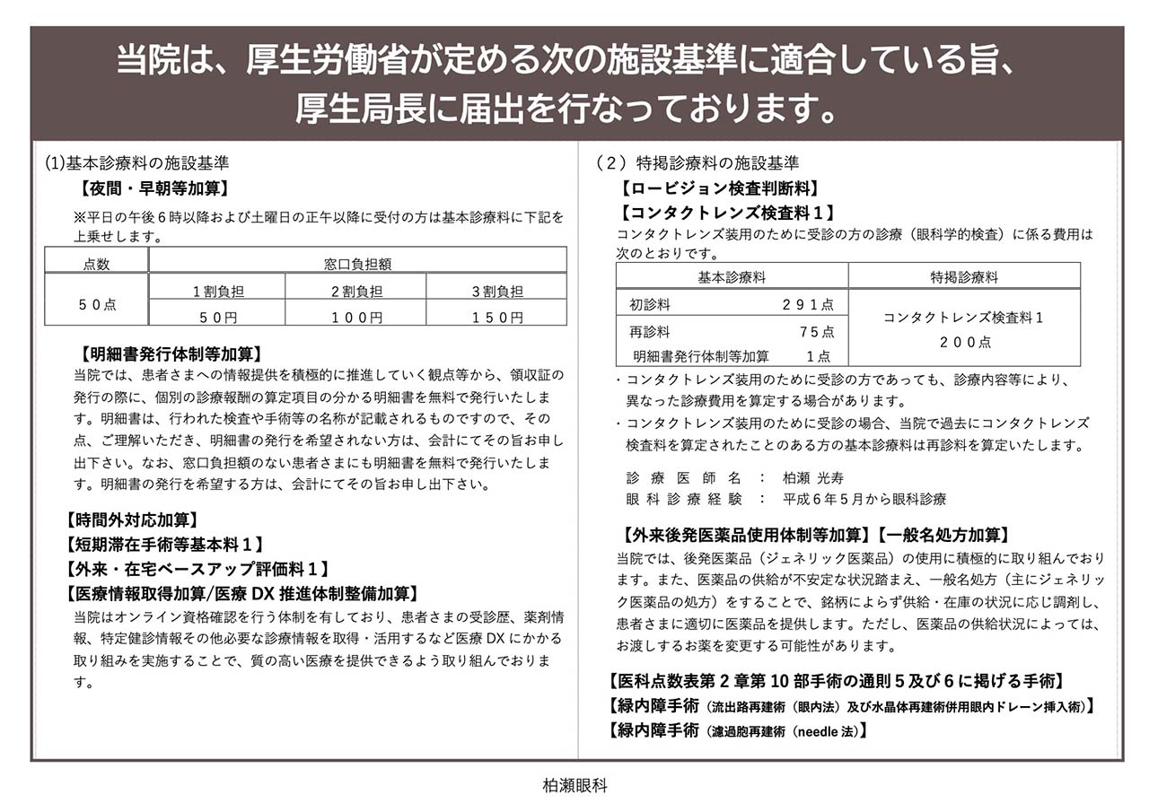 基本診療料の施設基準及び特掲診療料の施設基準について