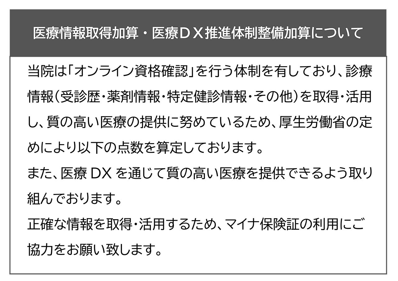 医療情報取得加算・医療ＤＸ推進体制整備加算について